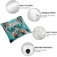 thumbnail image 4 of BANET Throw Pillow , Yorkshire Terrier Portrait with Cool Mirror Sunglasses Hand Drawn Animal Art, Decorative Square Accent Pillow Case 18x18in, 4 of 5
