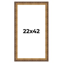 22x42 Frame Vintage Gold Solid Wood Picture Frame | 2.5 Inch Moulding Width | Ornate Bronze Museo
