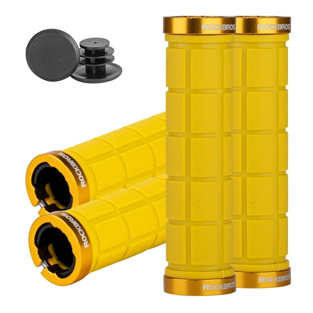 Empuñaduras de manillar de bicicleta ROCKBROS Double Lock, 4 unidades, amarillas