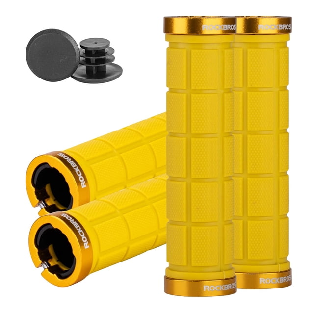 Empuñaduras de manillar de bicicleta ROCKBROS Double Lock, 4 unidades, amarillas