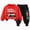 H556-Red, variant on TOWED22 Girl Boys 2 Piece Outfits Print Graphic Crewneck Sweatshirt Top and Stretch Sweatpant Clothing Sets