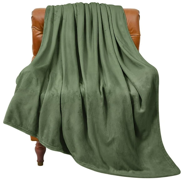 Bedelite Fleece Blanket Olive Green Throw Blankets For Couch & Bed, 300Gsm Luxury Plush Cozy Fuzzy Blanket 50"" X 60"", Super Soft Warm Lightweight Throw Blanket For Travel Camping