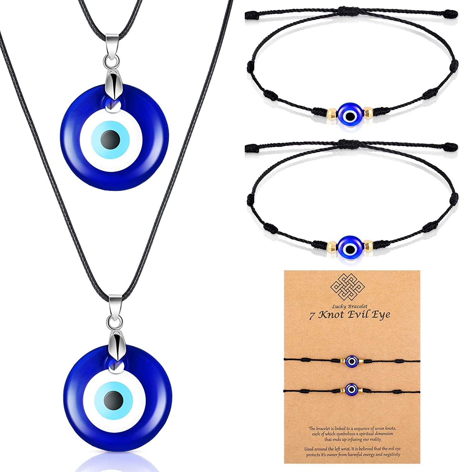 Gold Etched Evil Eye Heart Charm Necklace - Women's Clothing