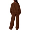 thumbnail image 4 of Stralyhd Women Long Sleeve Sweatshirts Set Crew Neck Tracksuit 2026 Fall Comfy Outwear Clothes Sports 2 Pieces Set Coffee XL, 4 of 5