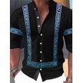thumbnail image 1 of Camisa larga con cuello alto y botones con estampado de trébol de verano para hombre, ropa cómoda de diseñador para fiesta callejera a la moda para hombre, 1 of 6