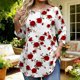 thumbnail image 1 of TaTaai Stretchy Lightweight Rose Print Women's Loose Fit Long Sleeve Round Neck Top Classic Neckline for Commute Casual Holiday Wear Gift, 1 of 7