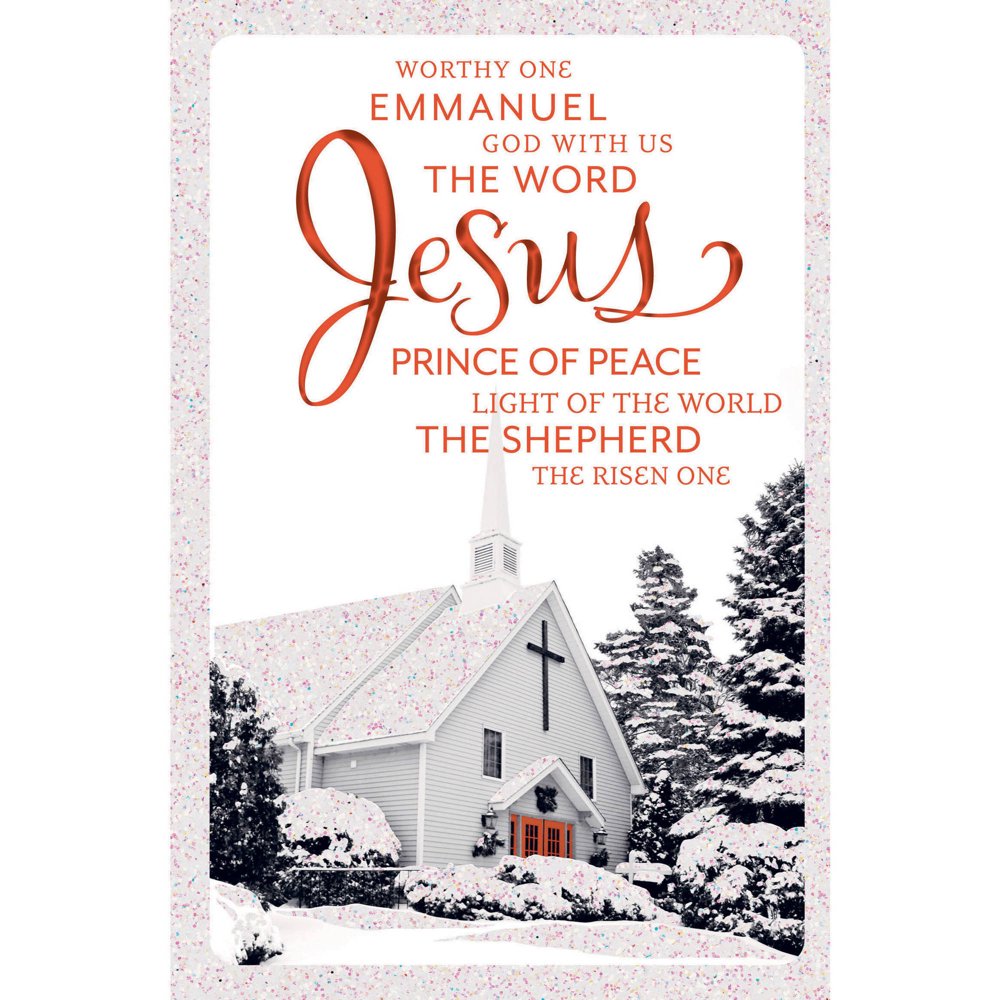 DaySpring Inspirational Boxed Christmas Cards, White Church, 24pk