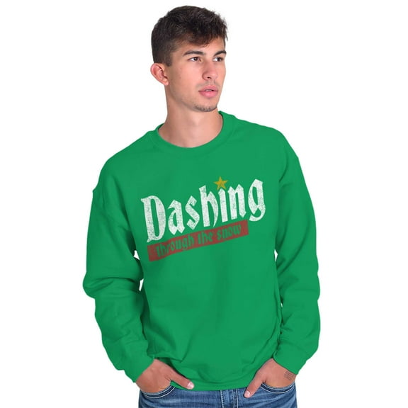 Christmas Dashing Through The Snow Unisex Plus Fleece Graphic Sweatshirt Brisco Brands 4X
