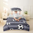 thumbnail image 2 of Erosebridal Geometric Stripes Print Twin Bedding,Soccer Pattern Football Sport Kids Duvet Cover Set,Reversible Gray 2 Pieces,No Comforter, 2 of 6