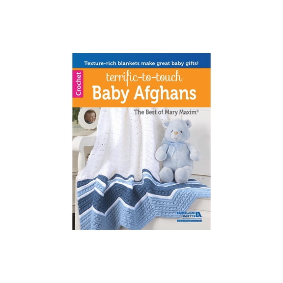 Leisure Arts Terrific To Touch Baby Afghans Crochet Book, Textured Baby Blanket Patterns, with Bobbles, Ridges and Colorful Crochet Designs