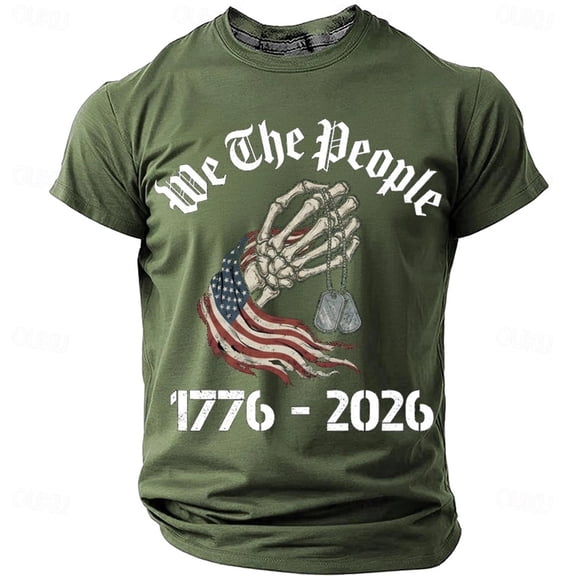 XAOFW 250th Anniversary T Shirt For Man Crewneck Casual Tee Everyday Comfort Short Sleeve T-Shirts Home Lounging Stylish Top