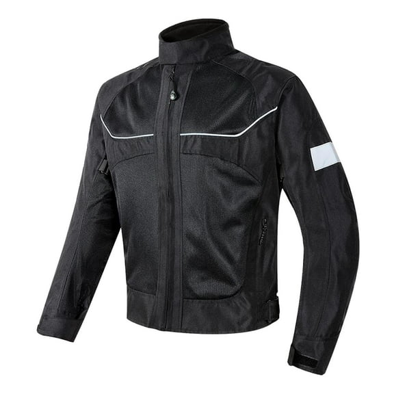 Chaqueta de Moto Sunnimix Chaqueta de Motociclista Ajustable Transpirable Resistente al Agua Negro 4XL