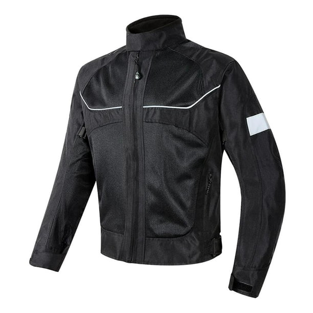 Chaqueta de motociclista abrigo de equipo de proteccion chaqueta de motociclista de malla transpirable resistente al agua ajustable para negro 3xl