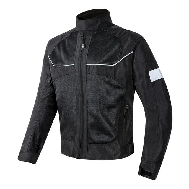 Chaqueta de moto de verano Chaqueta de motociclista Malla transpirable Protección de carrera Negro 3XL