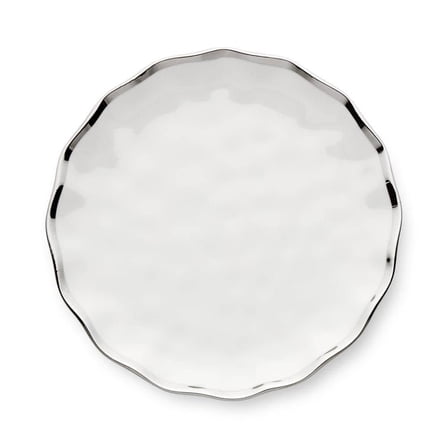 Regency White and Silver Salad Plate (Set of 4)