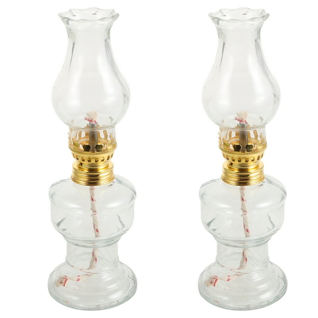 MasteelfCA 2 Ensembles de Lampes à Pétrole en Verre Transparent Style Vintage
