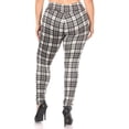 thumbnail image 3 of Plus Size Treggings With Zipper Pocket Trim - Gray  White Plaid, 3 of 4