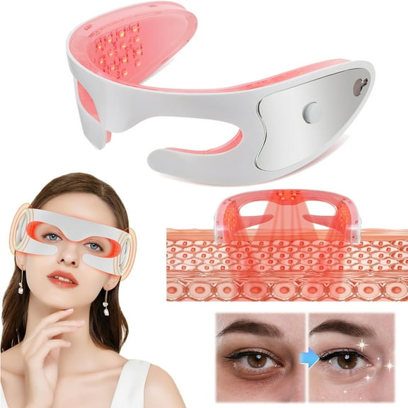 Under Eye Light Therapy Massager Glasses,  3 Modes USB Rechargeable Eye Massage Beauty Machine Vibration LED Light Therapy Eye Care