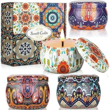 YIWER 4PCS Scented Candles Aromatherapy Soy Candles Gift Set for Womem:100% Natural Soy Candles 4.4 oz 100 hours Strongly Fragrance Stress Relief for Birthday Anniversary