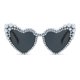 thumbnail image 1 of Marco grande corazón torcido gafas de sol de perlas europeas y americanas corazón de melocotón amor gafas de sol de mujer protección UV, 1 of 3