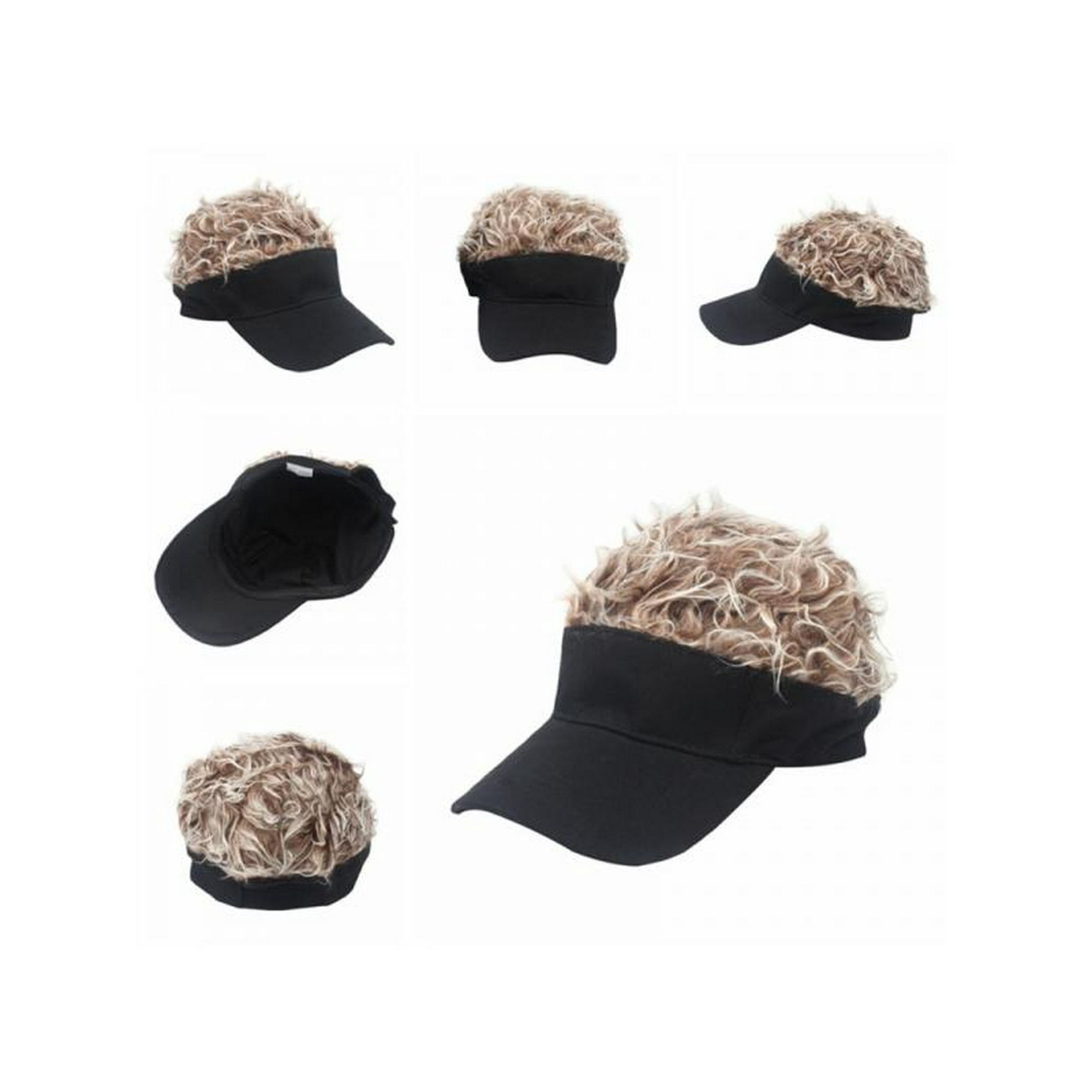 Ball cap with fake hair hotsell