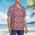 thumbnail image 3 of Pofeuu Hearts And Lines Print Hawaiian Shirt for Men Sleeves Casual Button Down Summer Beach Dress Shirts T-Shirts,XX-Large, 3 of 7