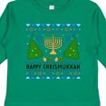 thumbnail image 4 of Inktastic Happy Chrismukkah Sweater Style with Menorah and Trees Boys or Girls Long Sleeve Toddler T-Shirt, 4 of 5