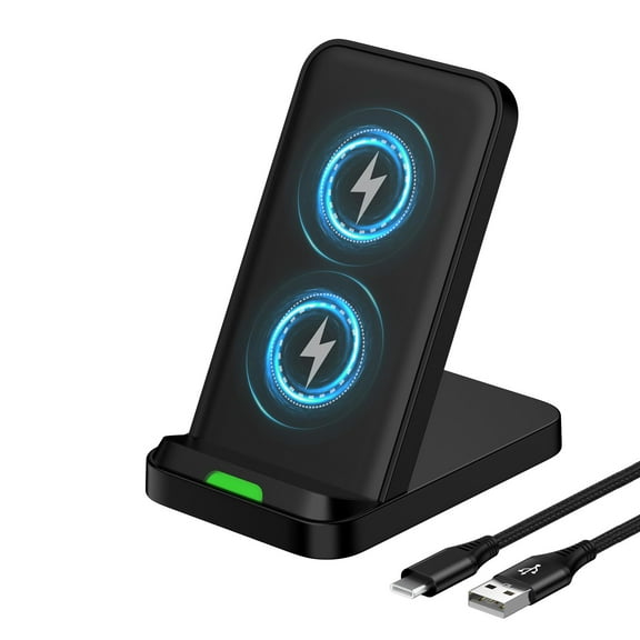 FU1999Wireless Charger Fast Charging Station Wireless Phone Charger Android Stand for Samsung Galaxy S25FE S25Plus S25Ultra ZFold6 ZFlip6 S23 S22 S21 S20, Google Pixel 9a/9 Pro/9/8/8Pro/7/7Pro/6/5/4