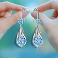 thumbnail image 4 of SmartBy Silver Teardrop Earrings for Women Cubic Zirconia Drop Dangle Earrings Wedding Jewelry Accessory for Brides, 4 of 7
