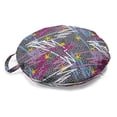 thumbnail image 1 of Modern Round Floor Cushion with Handle, Sketch Artist Scraps of Geometric Triangles Stars Retro Creative Graphic Print, Decorative Pillow for Living Room & Dorms, 18" Round, Multicolor, by Ambesonne, 1 of 4