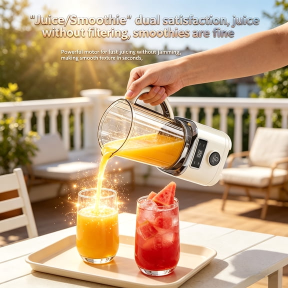 34oz 1000ml Portable Blender, 22000RPM 30‑Blade Cordless Juicer, One‑Touch Self‑Cleaning for Smoothies, Ice & Baby Food, Black/White