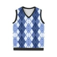 thumbnail image 3 of Gamivast Men's Casual Knit Sweater Vest, Sleeveless Retro Multi Colorblock Pattern, Casual Business Sweater Tops Blue L Clearance Recent Orders i have Placed, 3 of 5