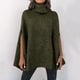 thumbnail image 4 of Gibobby Suéter de Mujer Mujer Otoño Invierno Cuello Poncho Suéter Moda Chunky Knit Cape Wrap Suéteres Jumper Tops (Verde, S), 4 of 5