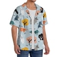 thumbnail image 2 of Goofa Elephant Tree Printed Men's Casual Short-sleeved Shirt,Lightweight Breathable Button-down,Summer Casual men's top,Versatile Fashion shirt-X-Large, 2 of 7