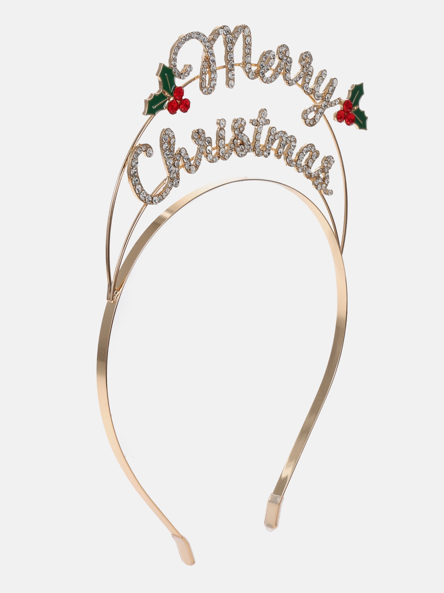 Way to Celebrate Holiday Women's "Merry Christmas" Metal Headband, Gold/Multi, 1 Piece, One Size Fits Most
