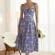 thumbnail image 4 of Vestido De Tirantes Elegante Vestido ajustado para mujer Slim Fit Floral Impreso A Shape Daily Outfit (Azul M) Ygjytge para Mujer Azul T M, 4 of 6