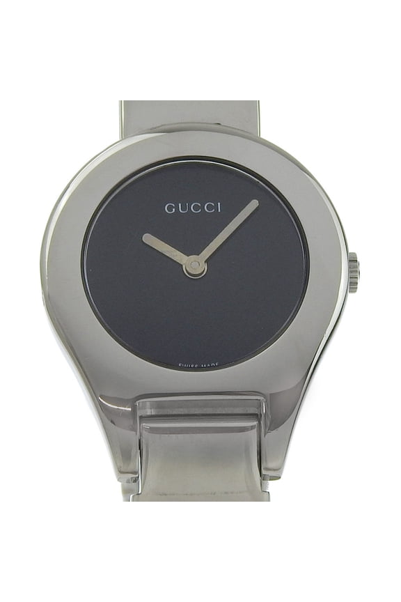 Pre-Owned Gucci GUCCI watch 6700L stainless steel black quartz analog display dial women's