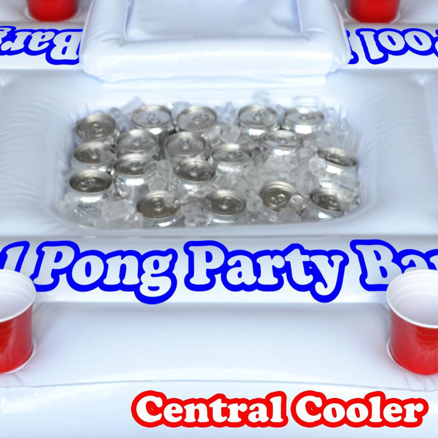 GoPong Inflatable Swimming Pool Party Barge Floating Beer Pong 