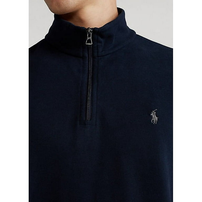 Polo Ralph Lauren AVIATOR NAVY Jersey Quarter-Zip Pullover Sweater 