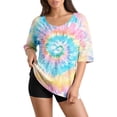 thumbnail image 4 of 3/4 Sleeve Shirts For Women Womens Gradient Color Shirts Womens Printed T Shirts Cotton Tee Shirts For Women Soft Graphic Tees Crew Neck Tshirts For Women Elbow Sleeve Tops Women Work Tops, 4 of 7
