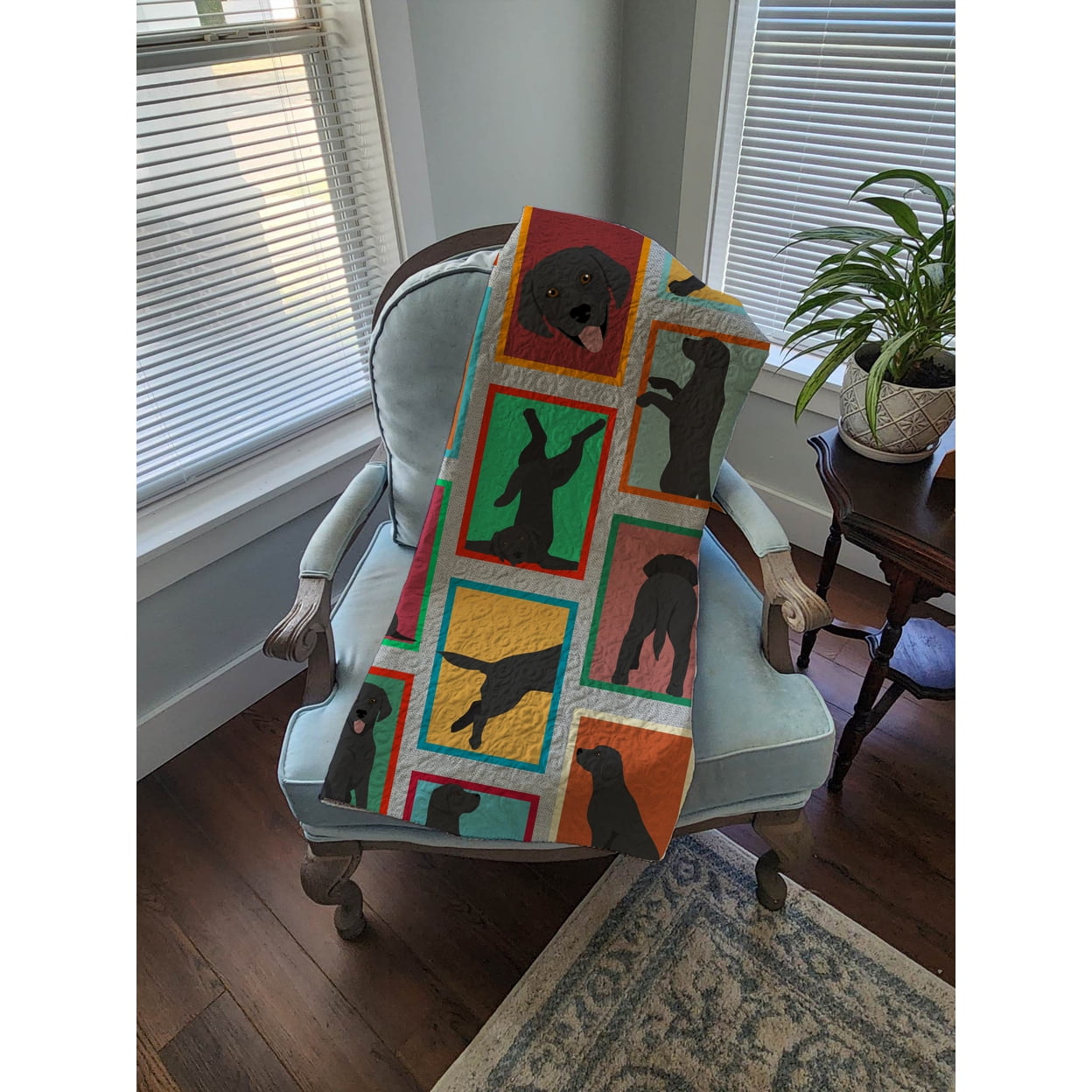 Lots of Black Labrador Retriever Quilted Blanket 50x60