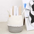 thumbnail image 4 of Clearance! Clothes Storage Basket Large Cotton Rope Basket Toy Basket With Handle Storage Comforter Cushions Thread Laundry Hamper Todays Deal Clearance Deals #42, 4 of 6