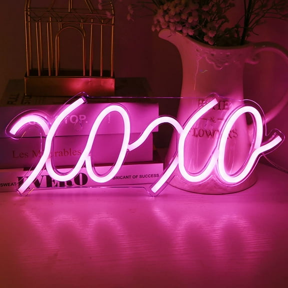 LINLIN Neon Sign LED Neon Lights Sign USB Operated Neon Night Light XOXO Neon Lights for Bedroom Neon Wall Art Decorative Lights for Party Wedding Birthday