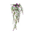 thumbnail image 4 of XIAOLE 3pc Outdoor Fake Hanging Plants, Hanging Plant Vine, Faux Eucalyptus Leafs Greenery Vine Plant Faux Plants Fake Plants Greenery For Jungle Theme Party Wedding Decoration (Red Purple), 4 of 8