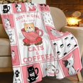 thumbnail image 2 of Cat Blanket for Cat Lovers Cozy Fluffy Cat Coffee Fleece Throw Blankets Plush Soft Warm Just a Girl Who Loves Cats and Coffees Lightweight Flannel Gifts Blanket for Adult Kids 60"X50", 2 of 6