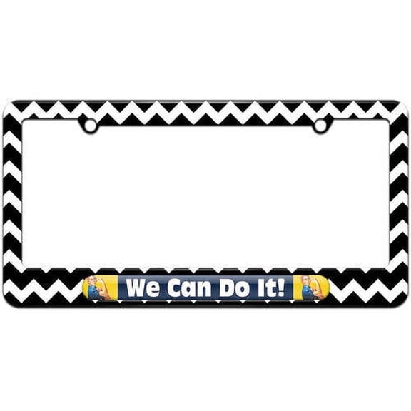 Rosie The Riveter We Can Do It, War Poster License Plate Tag Frame, Multiple Colors