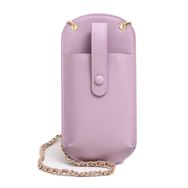 Bolso pequeño portátil para teléfono móvil, mini bolso de hombro bonito para niña, color morado
