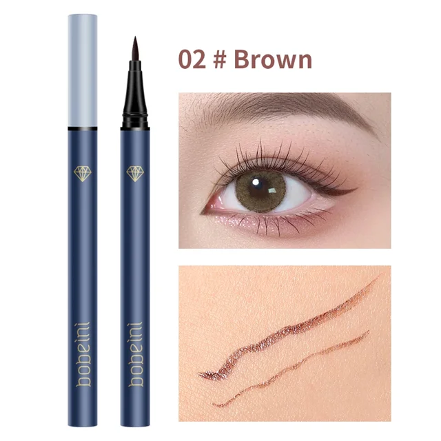 Lápiz Delineador de ojos mate ultrafino, resistente al agua, sin manchas, duradero, negro, marrón, gusano de seda, delineador de ojos líquido, maquillaje de ojos cosmético (Brown