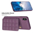 thumbnail image 6 of ELEHOLD for Apple iPhone XS Max Card Holder Back Case with Pockets, Premium PU Leather ID Cash Credit Slots Magnetic Kickstand Flip Folio Slim Hard Protective Cover, darkpurple, 6 of 7
