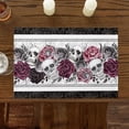 thumbnail image 3 of Halloween Placemats Skull Black Roses Place Mats for Dining Room Dinner Table Autumn Leaf Washable Table Mats Kitchen Decorations Set of 6, 3 of 5